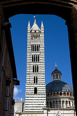 Duomo Santa Maria Assunta Cathedral, Campanile, Siena, Unesco World Heritage Site, Tuscany, Italy, Europe