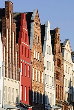 Gables of the old town, Rostock, Mecklenburg-Western Pomerania, Germany, Europe