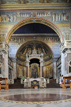 Interior view of Santa Prassede, Rome, Italy, Europe