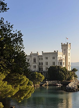 Miramare Castle, Castello di Miramare, in the Bay of Grignano, Trieste, Italy, Europe