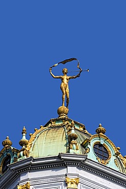 Guild House with a statue, Grote Markt, central square in Brussels, Belgium, Europe