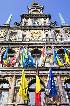 Stadhuis city hall, Grote Markt square, Antwerp, Flanders, Belgium, Europe