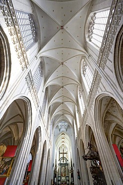 Inner shot of the Notre Dame Cathedral, Onze-Lieve-Vrouwekathedraal, Cathedrale Notre-Dame, Unesco World Heritage, Antwerp, Flanders, Belgium, Europe