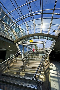 Entrance to the station, European Parliament, Brussels, Belgium, Europe