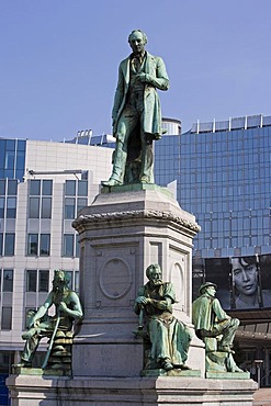 Monument of John Cockerill in front of the European Parliament, Brussels, Belgium, Europe