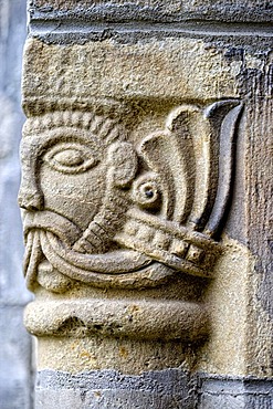 Capital in the collegiate church of St. Cyriakus, Gernrode, Harz, Saxony-Anhalt, Germany, Europe