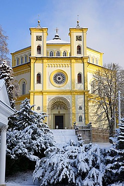 Church, wintery, Marianske Lazne, Czech Republic, Europe