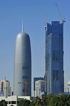 Skyline of Doha, Al-Thani Tower, Emirate of Qatar, Middle East, Asia