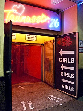 Entrance, brothel in the red light district, Frankfurt, Hesse, Germany, Europe