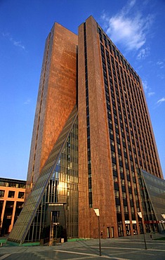 The Pyramide office and commercial building, satellite town, housing estate, quarter with pre-fabricated concrete buildings, Marzahn-Hellersdorf district, Berlin, Germany, Europe