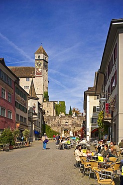 Main square, castle steps, castle, Rapperswil, Sankt Gallen, Switzerland, Europe