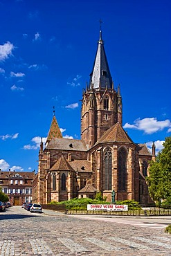 Collegiate Church of Saints Peter and Paul, Abbatiale Saints Pierre et Paul, Wissembourg, Vosges du Nord nature park, Vosges mountains, Alsace, France, Europe