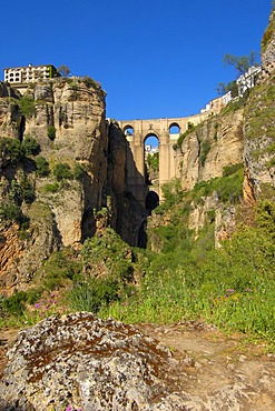 Puente Nuevo, new bridge, spanning the Tajo Gorge, Ronda, Malaga province, Andalusia, Spain, Europe