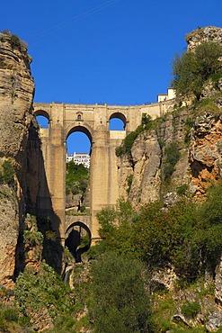 Puente Nuevo, new bridge, spanning the Tajo Gorge, Ronda, Malaga province, Andalusia, Spain, Europe