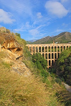 Puente de las Aguilas, Roman aqueduct, Nerja, La Axarquia, Malaga province, Andalusia, Spain, Europe