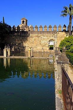 The gardens of Alcazar de los Reyes Cristianos, Alcazar of Catholic Kings, Cordoba, Andalusia, Spain, Europe