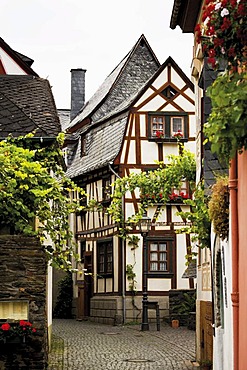 Old town of Bacharach, half-timbered houses, UNESCO World Heritage Site, Upper Middle Rhine valley, Rhineland-Palatinate, Germany, Europe