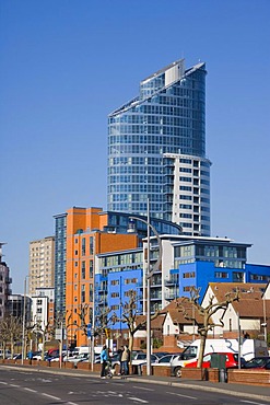 The Number One Tower or Lipstick, Gunwharf Road, Portsmouth, Hampshire, England, United Kingdom, Europe