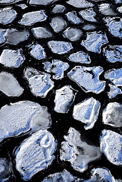 Ice floes on the water, winter, Reeuwijk, Reeuwijkse Plassen, Zuid-Holland, South Holland, The Netherlands, Europe