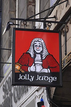 Jolly Judge, pub sign, Edinburgh, Scotland, United Kingdom, Europe