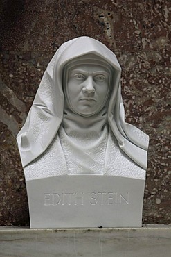 Bust of Edith Stein, Walhalla temple, Donaustauf, Bavaria, Germany, Europe