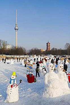 Snowman Demo 2010 on the Schlossplatz, Castle Square, Berlin, Germany, Europe