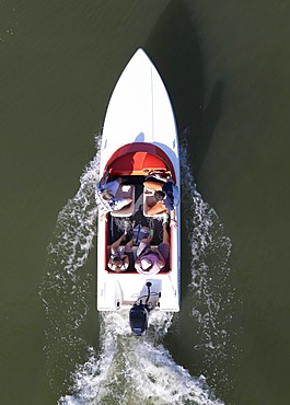 Motor boat from above