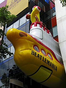 Entrance with Yellow Submarine to The Beatles Museum in Hamburg, Germany, Europe