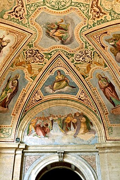 Ceiling frescoes in the portico of the Loggia delle Benedizioni, San Giovanni Basilica in Laterano, Rome, Lazio, Italy, Europe