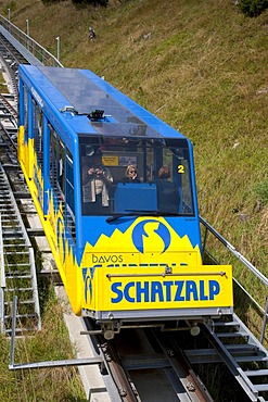 Bergbahn Schatzalp cable car, funicular, Schatzalp, townscape, Davos, Grisons, Switzerland, Europe