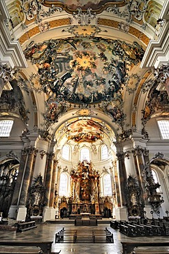 Side altar, Basilica of the Benedictine Abbey in Ottobeuren, Bavaria, Germany, Europe