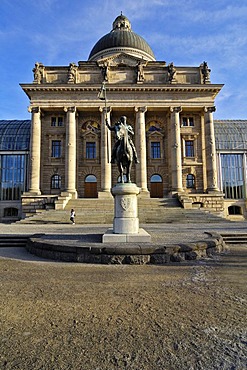 Equestrian statue of Otto von Wittelsbach Duke of Bavaria in front of the State Chancellery, Munich, Bavaria, Germany, Europe