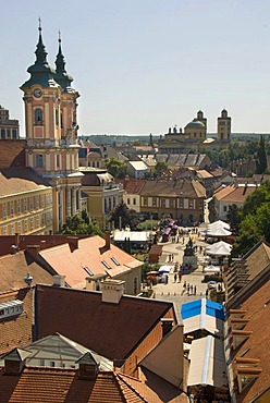 Church, main square, Eger, Hungary, Europe