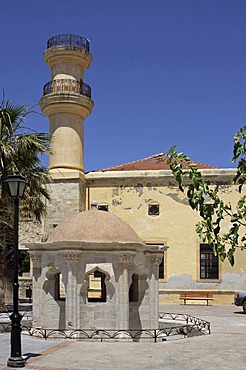 Minaret and fountain house, Ierapetra, Crete, Greece, Europe