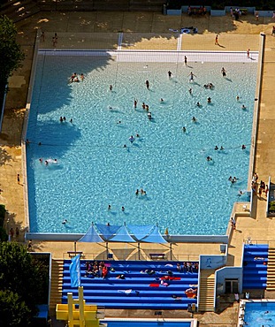 Aerial view, panorama pool, Neviges, Velbert, Ruhrgebiet region, North Rhine-Westphalia, Germany, Europe