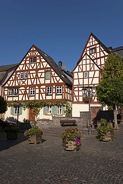 Historic market square, Zeltingen-Rachtig, Mosel River, Rhineland-Palatinate, Germany, Europe