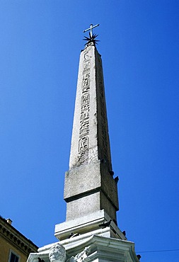 Obelisk at the square in front of the Pantheon, Rome, Italy, Europe