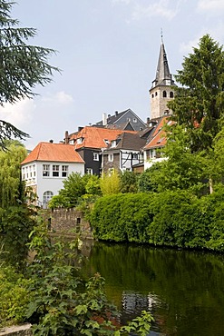 The church hill in Alt-Kettwig in Essen, Ruhrgebiet area, North Rhine-Westphalia, Germany, Europe