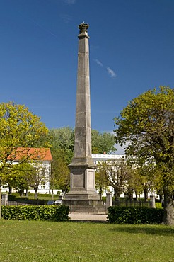 Obelisk at the Circus in Putbus, Ruegen island, Mecklenburg-Western Pomerania, Germany, Europe