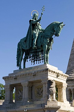 Equestrian statue and monument of King Stephen I., Budapest, Hungary, Europe