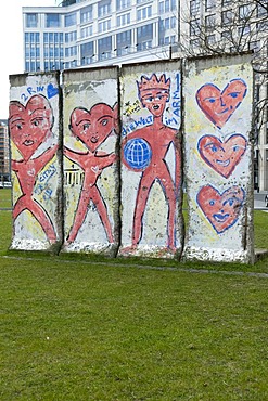 Remnants of the Berlin Wall at Potsdamer Platz, Berlin, Germany, Europe