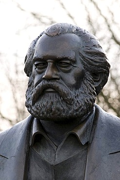 Sculpture of Karl Marx, 1818-1883, philosopher, economist, journalist, Berlin, Germany, Europe