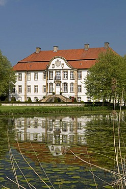 Schloss von Ketteler castle in the Schlossanlage Harkorten castle complex, Fuechtorf, Sassenberg, Muensterland region, North Rhine-Westphalia, Germany, Europe