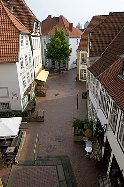 View from the Heger Tor gate on the old town, Osnabrueck, Lower Saxony, Germany, Europe