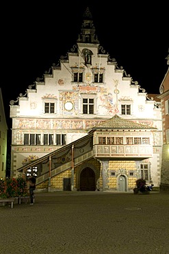 Old town hall in the old town, Lindau, Lake Constance, Bavaria, Germany, Europe