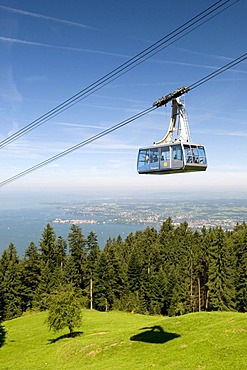 Pfaenderbahn aerial tramway ascending to Mt. Pfaender, 1064m, Bregenz, Lake Constance, Vorarlberg state, Austria, Europe