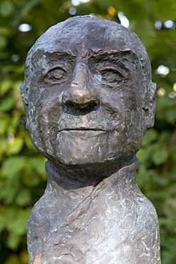 Bust of P. Friedrich von Luedinghausen-Wolff S.J., 1643-1708, founder of the University of Wroclaw, Luedinghausen, Muensterland region, North Rhine-Westphalia, Germany, Europe