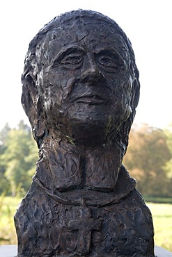 Bust of Clemens August von Droste-Vischering, 1773-1845, auxiliary bishop of Munster, archbishop of Cologne, Luedinghausen, Muensterland region, North Rhine-Westphalia, Germany, Europe