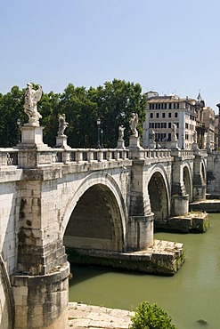 Ponte Sant'Angelo bridge over the Tiber river, Rome, Italy, Europe