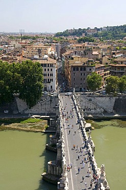 Ponte Sant'Angelo bridge over the Tiber river, Rome, Italy, Europe